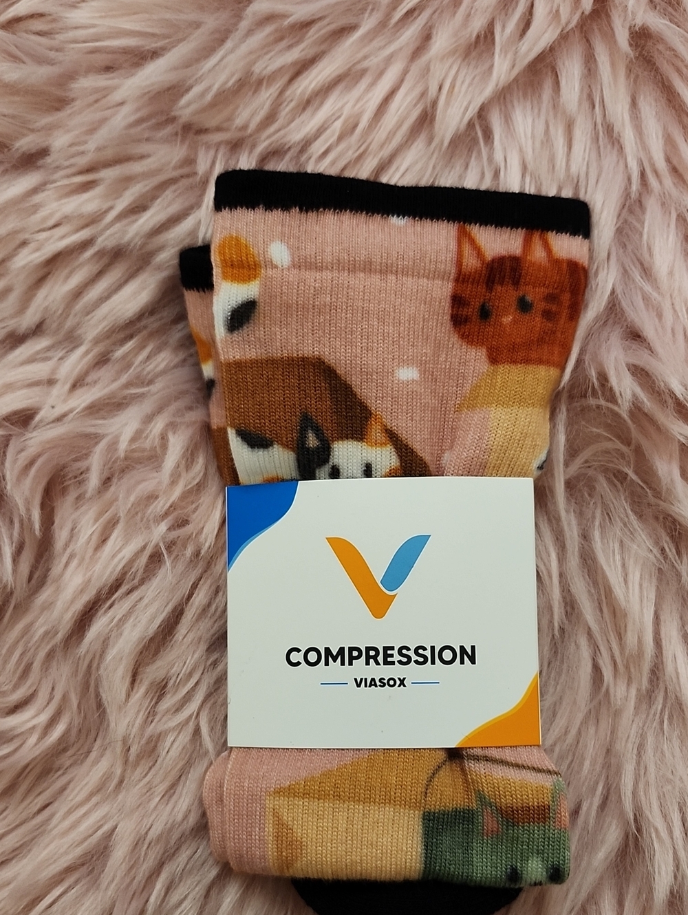Brand New VIASOX COMPRESSION PRINT COMPRESSION SOCKS-S/M